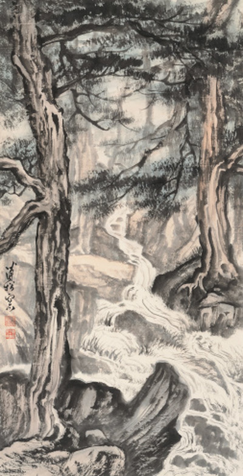 溥松窗 1913-1991 松树 - 图1