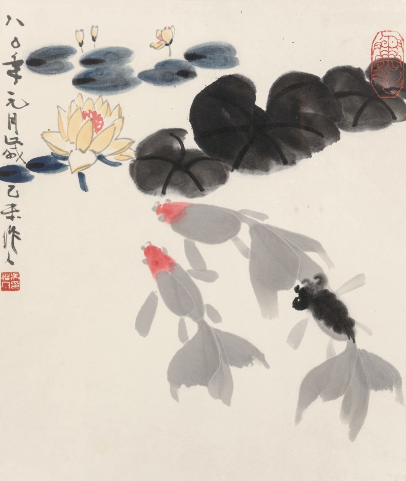 吴作人 1908-1997 金鱼 - 图2