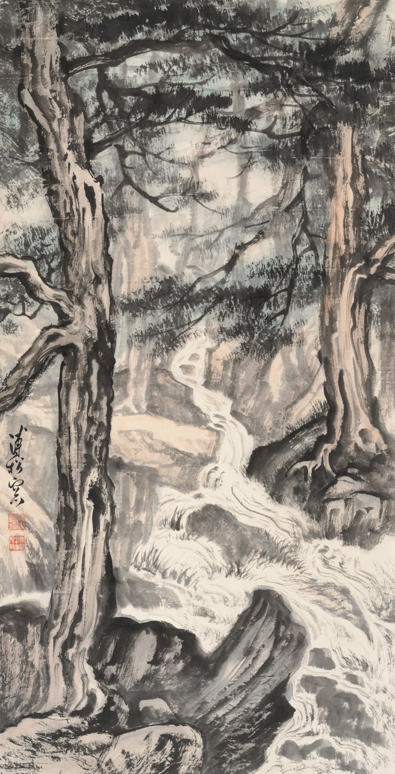 溥松窗 1913-1991 松树 - 图2