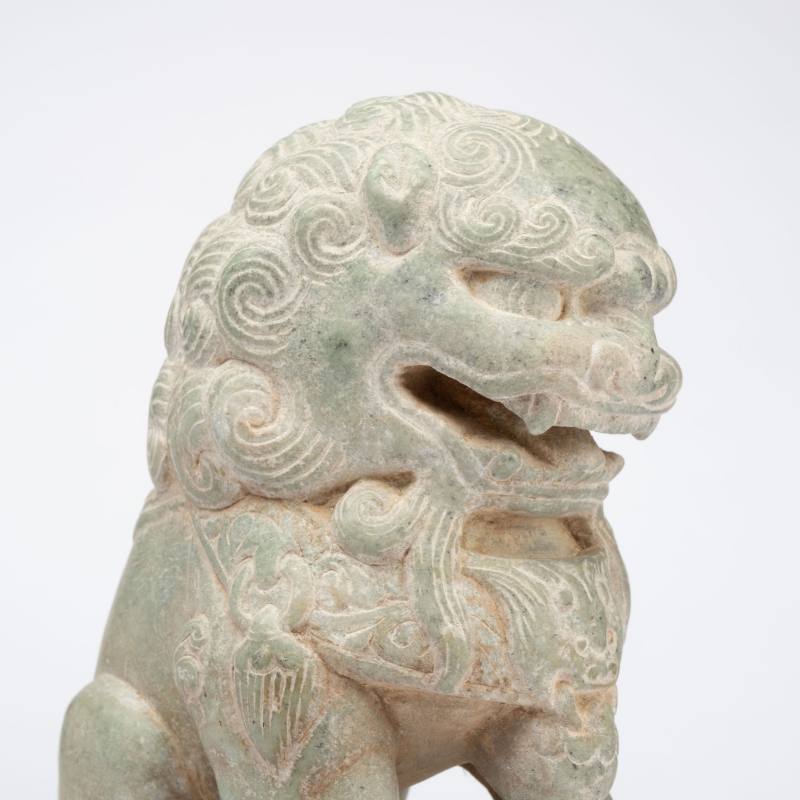    清 青石獅座像兩點 - 图5