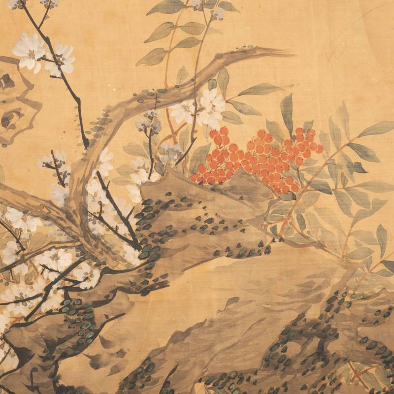    馬家桐花鳥軸 - 图5