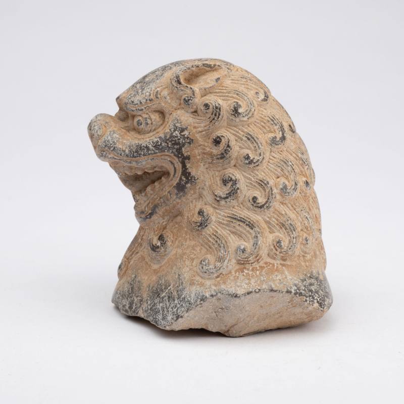    唐 青石獅首像 - 图3