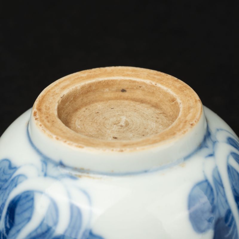    明末清初 青花白菜杯五客 - 图11