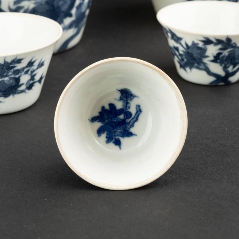    清 青花花卉茶盞十點 - 图5