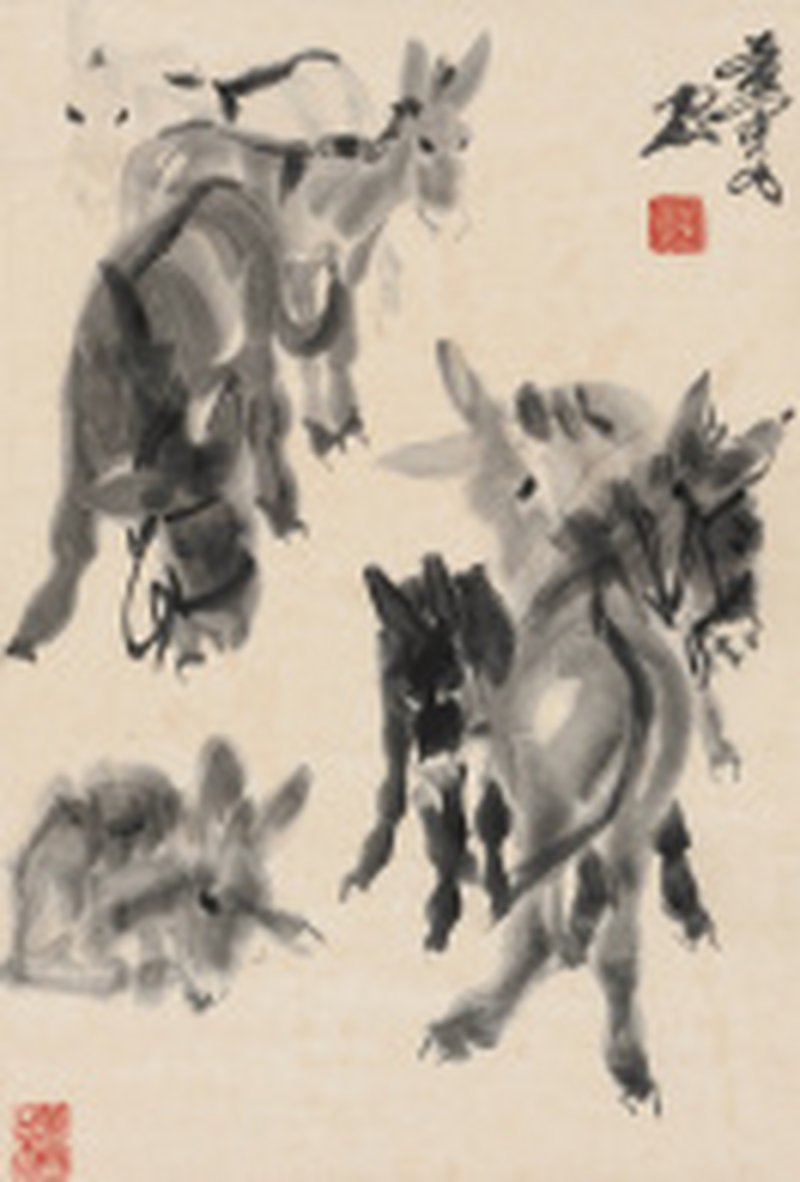 黄 胄 1925-1997 七驴图 - 图1
