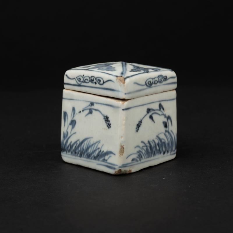    明 古染付菱形香合 - 图5