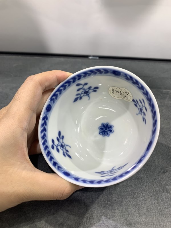 清康熙青花花鸟人物纹茶园 - 图7