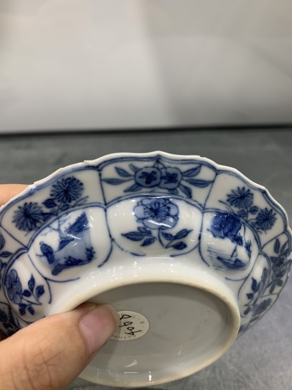 清康熙青花木兰秋狝纹花口小盘 - 图7
