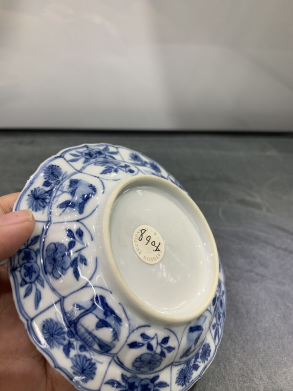 清康熙青花木兰秋狝纹花口小盘 - 图8