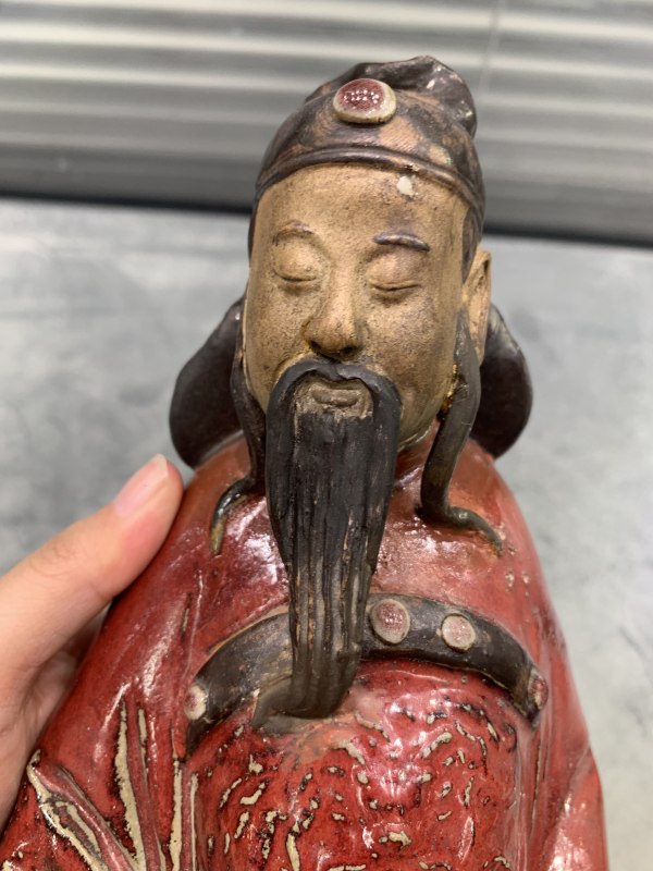 清晚期红釉太白醉酒塑像 - 图9