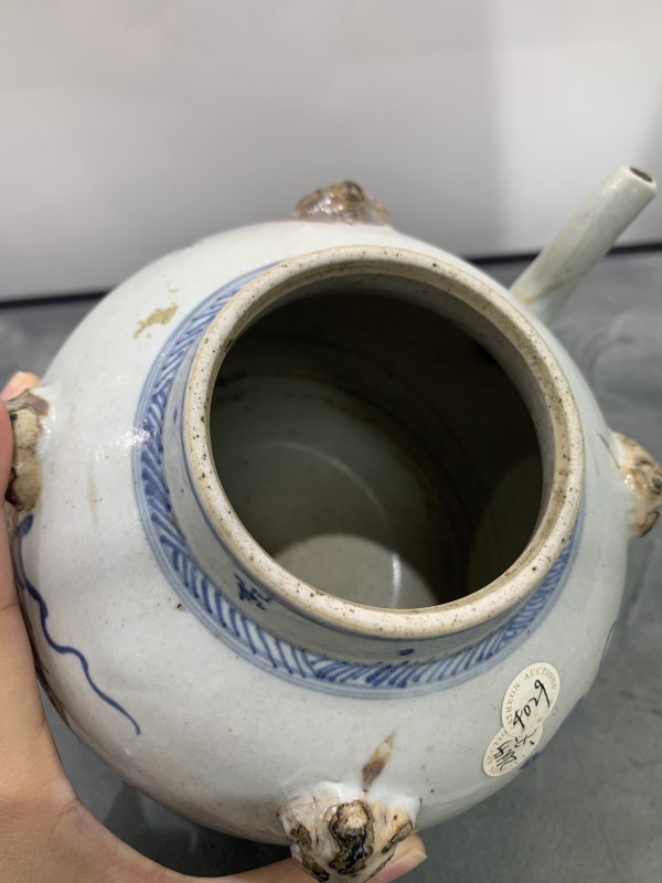 清康熙青花婴戏纹四兽耳系壶 - 图9