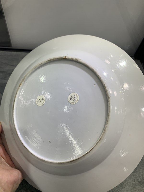 清乾隆青花山水楼阁纹折沿盘 - 图8
