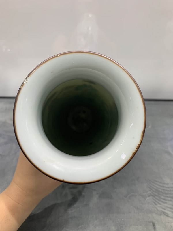 清晚期青花五彩四妃十六子人物故事纹筒瓶 - 图7