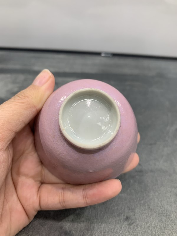 清晚期粉红釉小杯 - 图5