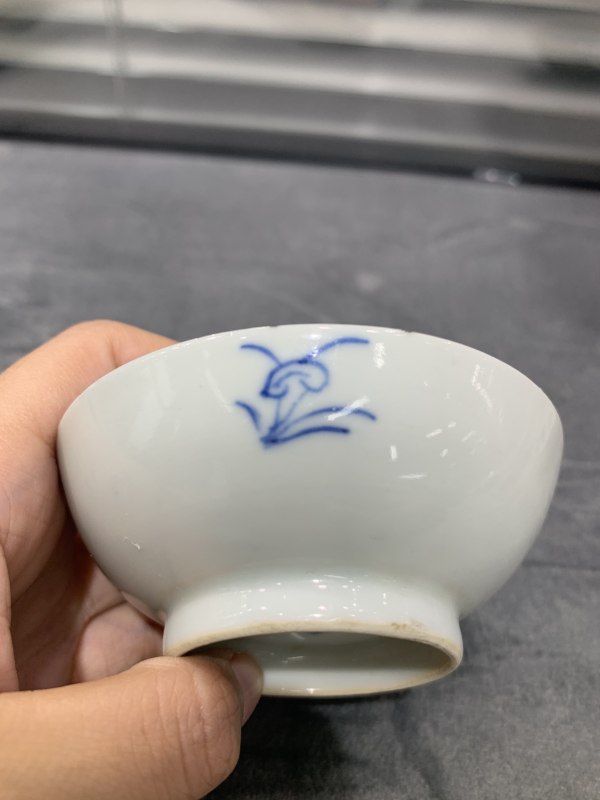 清道光青花一帆风顺图小盘一对 - 图4