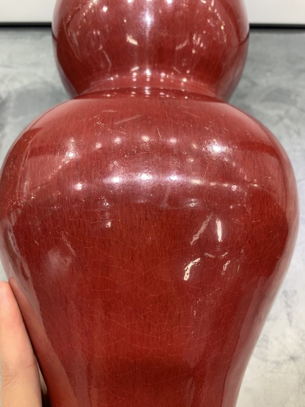 清晚期钧红釉葫芦形庙顶 - 图10