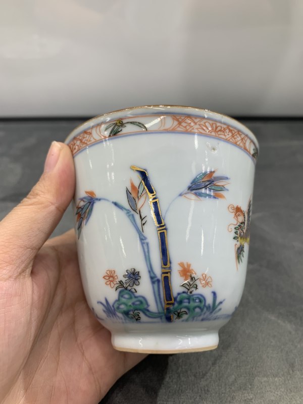 清康熙斗彩麒麟引凤纹杯盏一套 - 图5