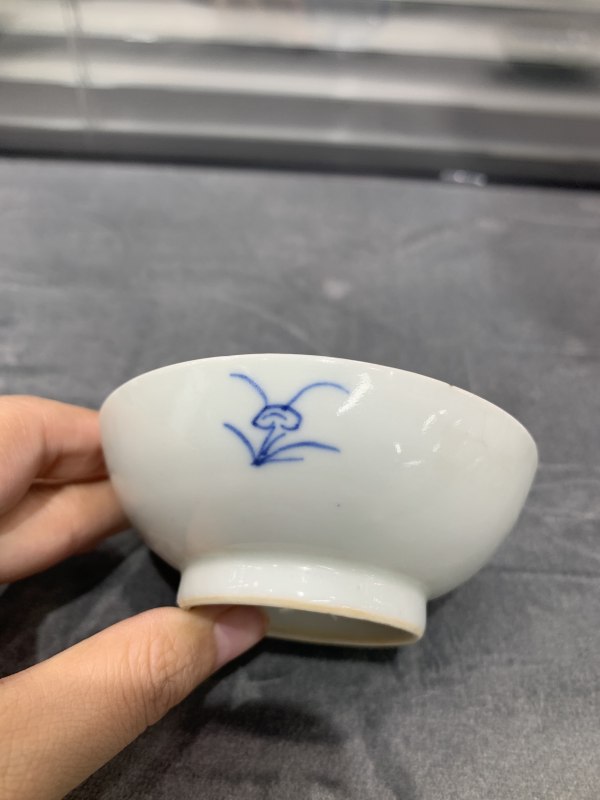 清道光青花一帆风顺图小盘一对 - 图5