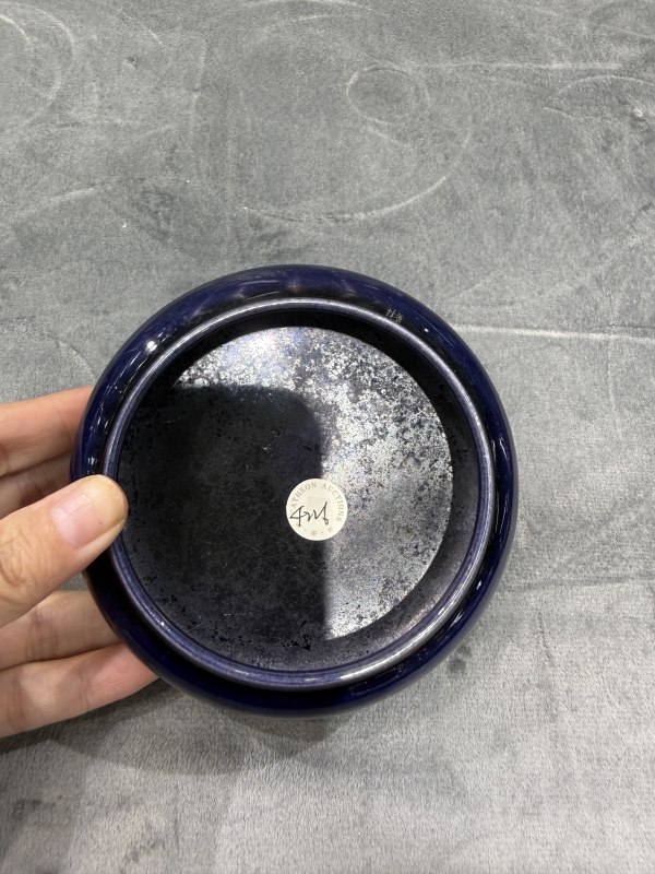清晚期茄皮紫釉水盂 - 图2