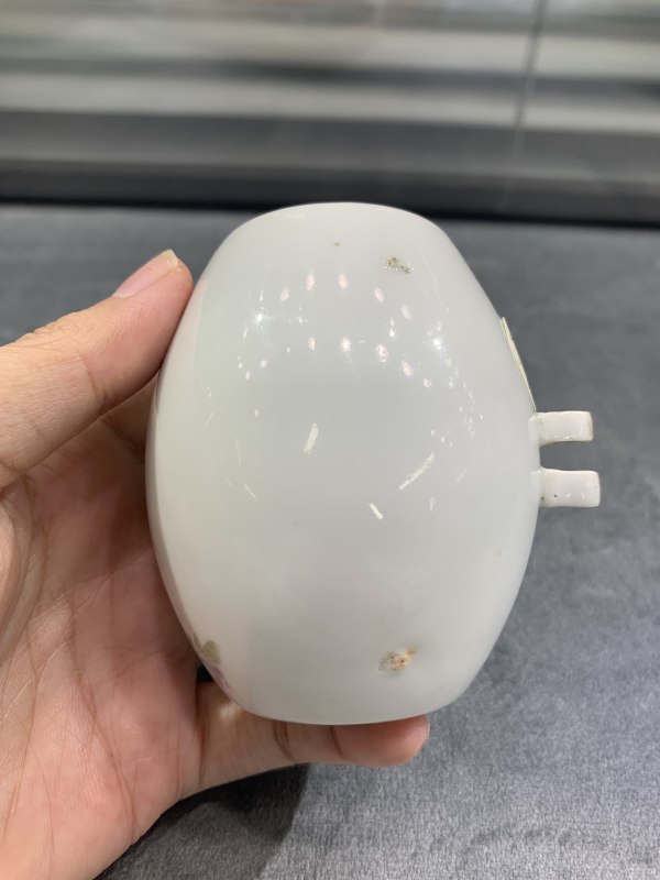 清晚期浅绛彩花鸟纹鸟食罐 - 图3