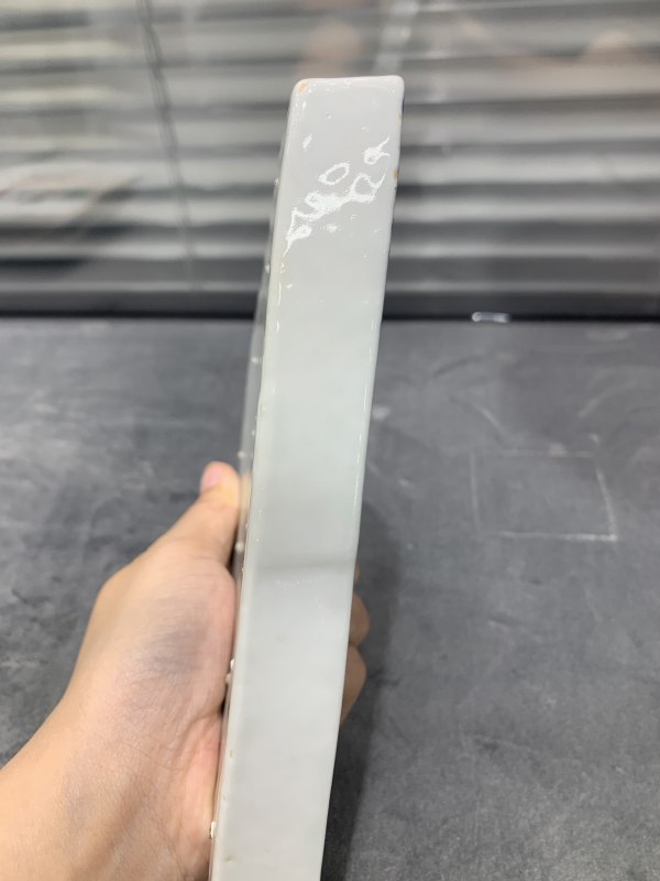 清道光青花山水楼阁纹扇形盘 - 图9