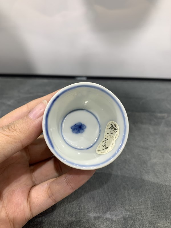 清康熙青花神仙人物故事纹小杯 - 图6