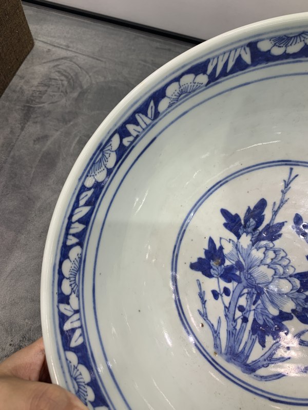 清晚期青花雉鸡牡丹纹大碗 - 图10