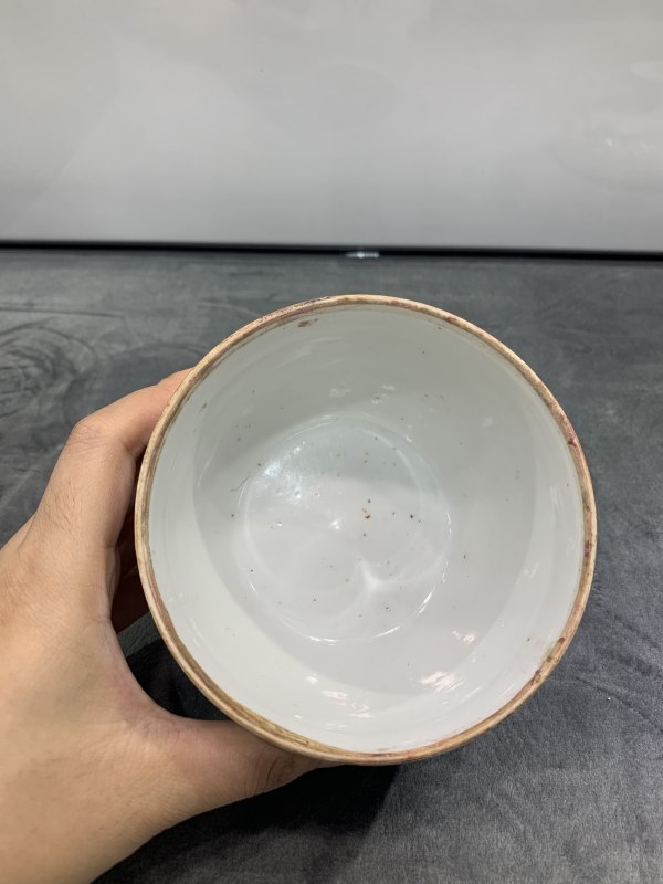 民国粉彩花鸟纹小盖缸 - 图7
