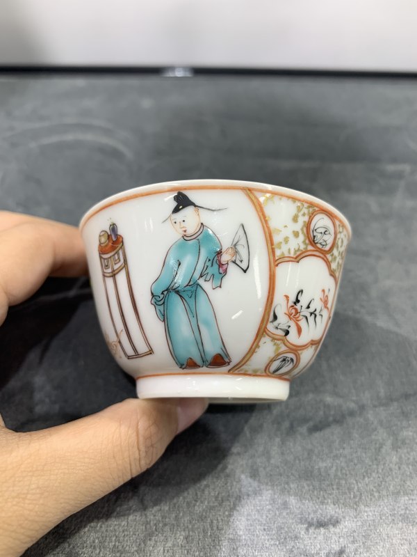 清乾隆广彩教子图茶园 - 图7