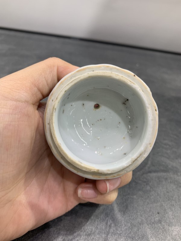 清康熙青花加彩花卉纹瓜棱形壶 - 图13