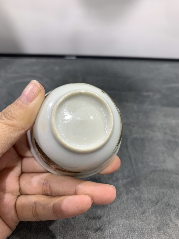 清乾隆粉彩描金山水楼阁纹小杯 - 图8