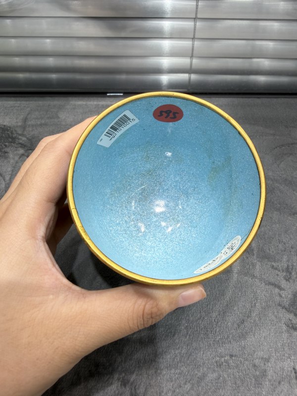 民国铜胎画珐琅喜字杯 - 图6