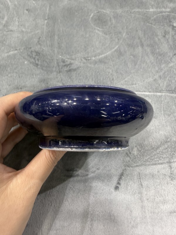 清晚期茄皮紫釉水盂 - 图4