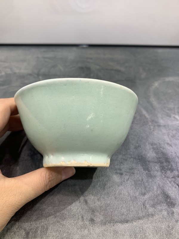 清雍正外粉青釉内青花太极八卦纹杯 - 图5