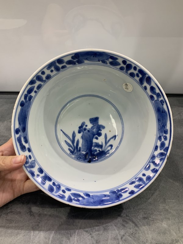 清康熙青花花鸟纹大碗 - 图6