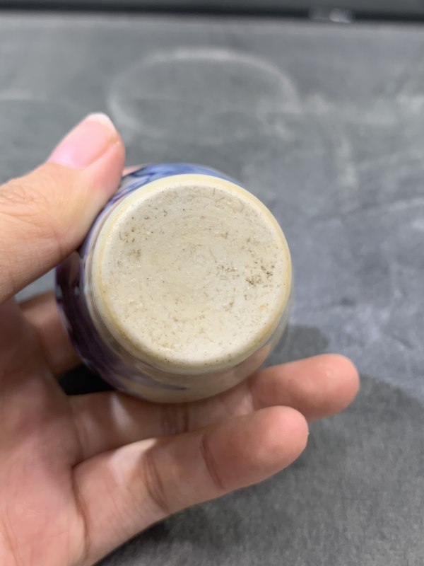 清晚期哥釉青花和合二仙纹鼻烟壶 - 图8