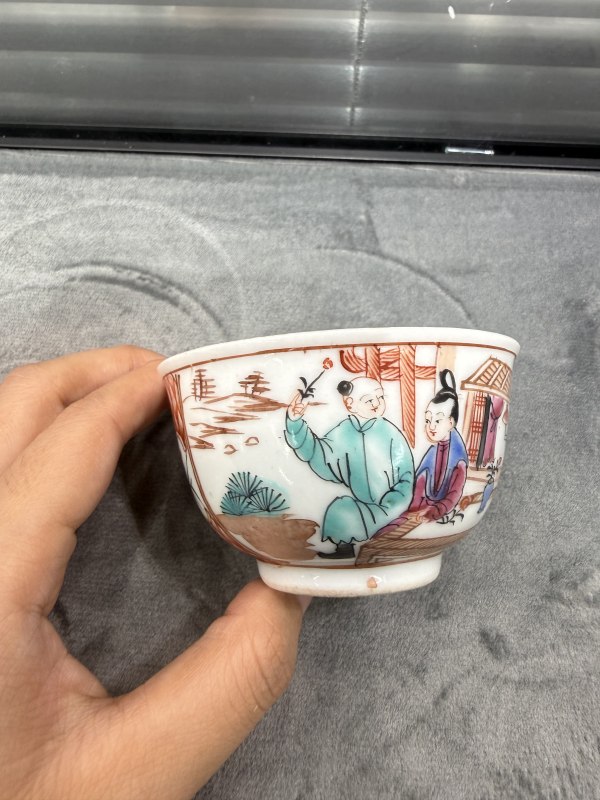 清乾隆广彩人物故事纹茶园 - 图4