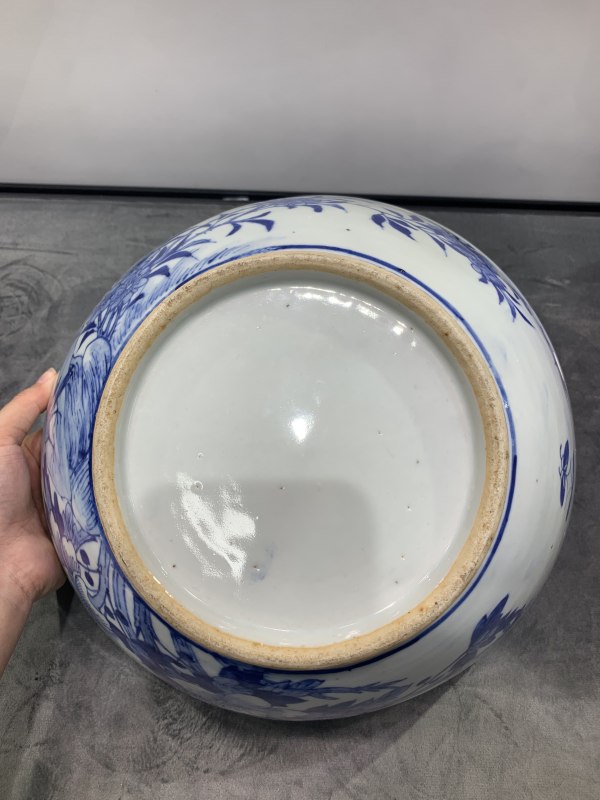 清晚期青花雉鸡牡丹纹大碗 - 图13