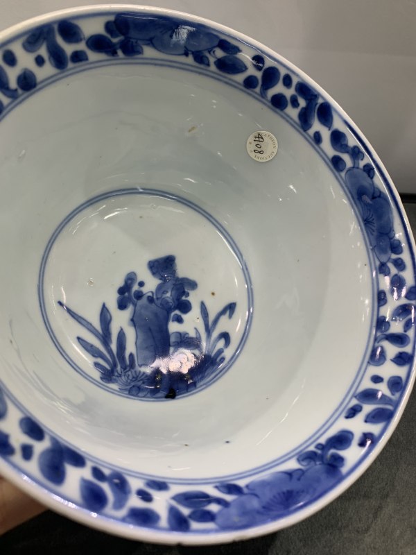 清康熙青花花鸟纹大碗 - 图7