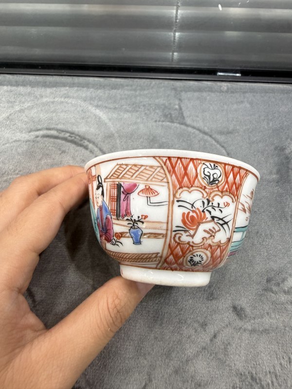 清乾隆广彩人物故事纹茶园 - 图5