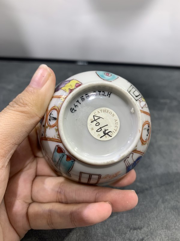 清乾隆广彩教子图茶园 - 图10