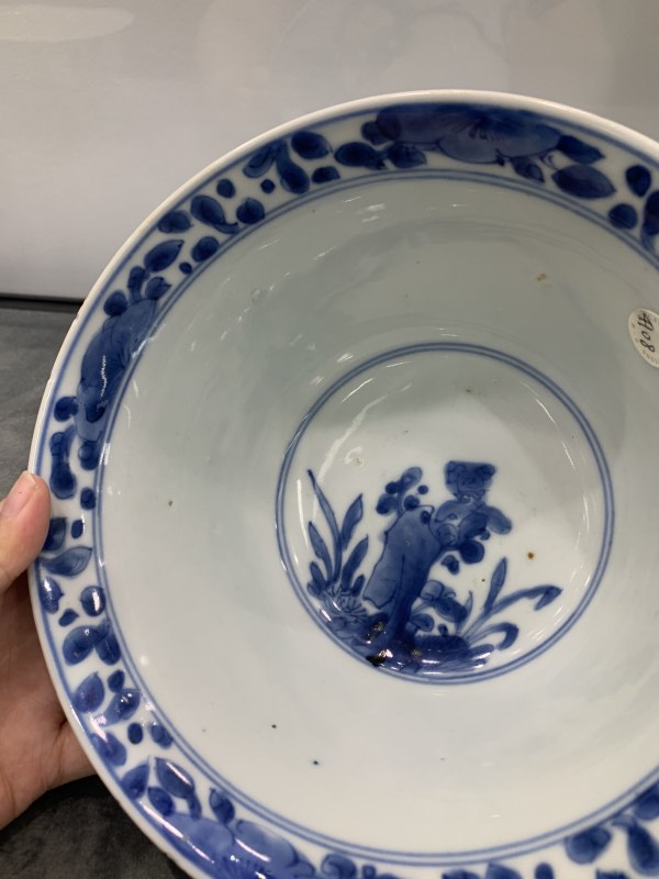 清康熙青花花鸟纹大碗 - 图8