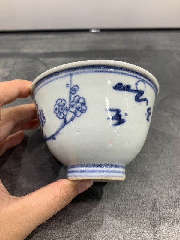 清乾隆青花岁寒三友纹杯 - 图4