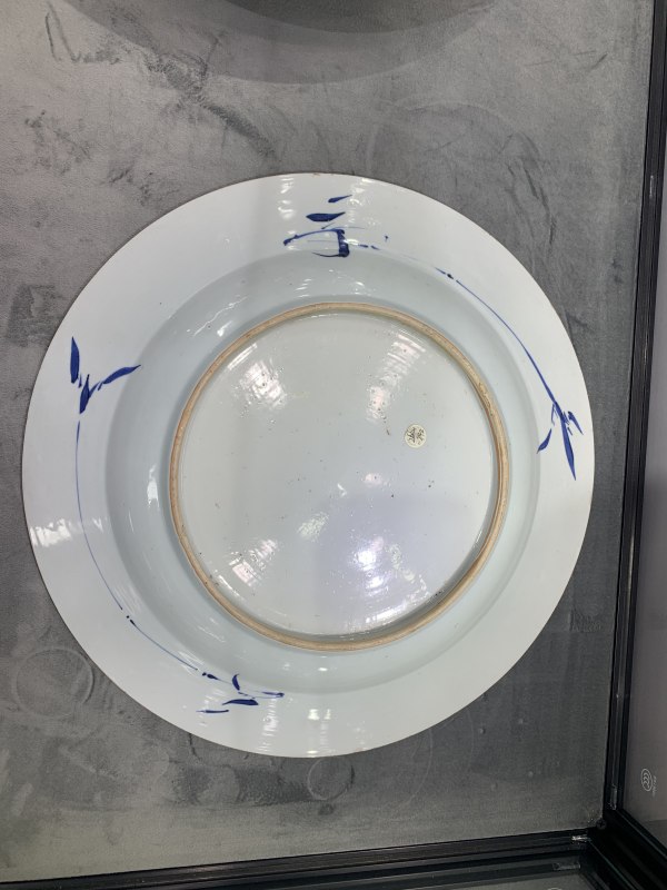 清雍正青花麻姑献寿纹折沿大盘 - 图6