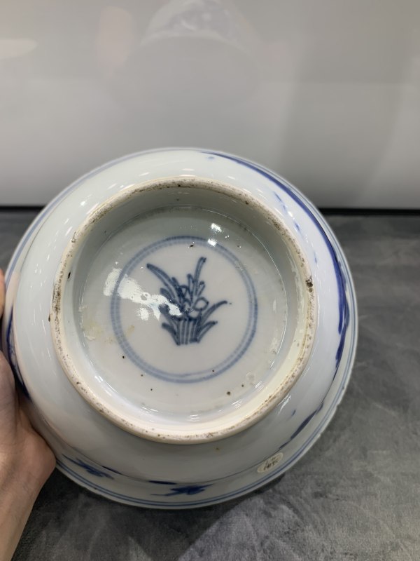 清康熙青花花鸟纹大碗 - 图9