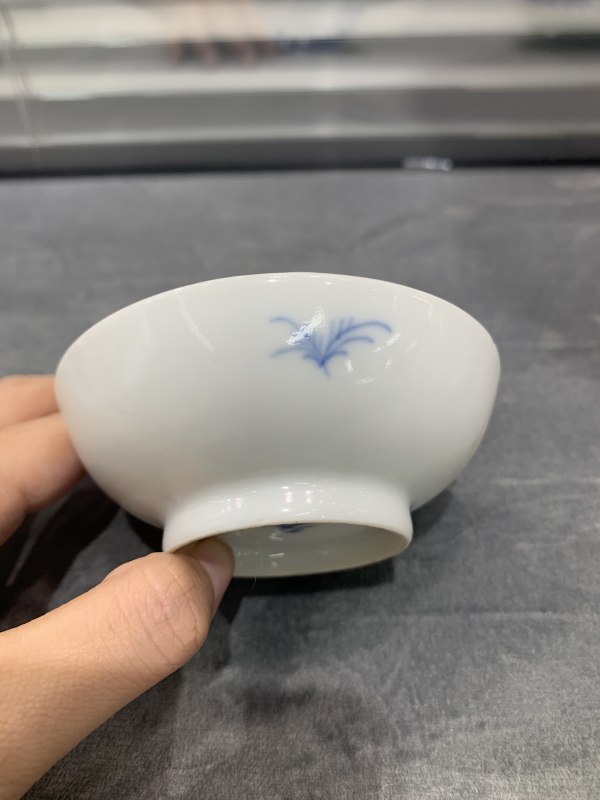 清道光青花柳树牡牛图小盘一对 - 图4