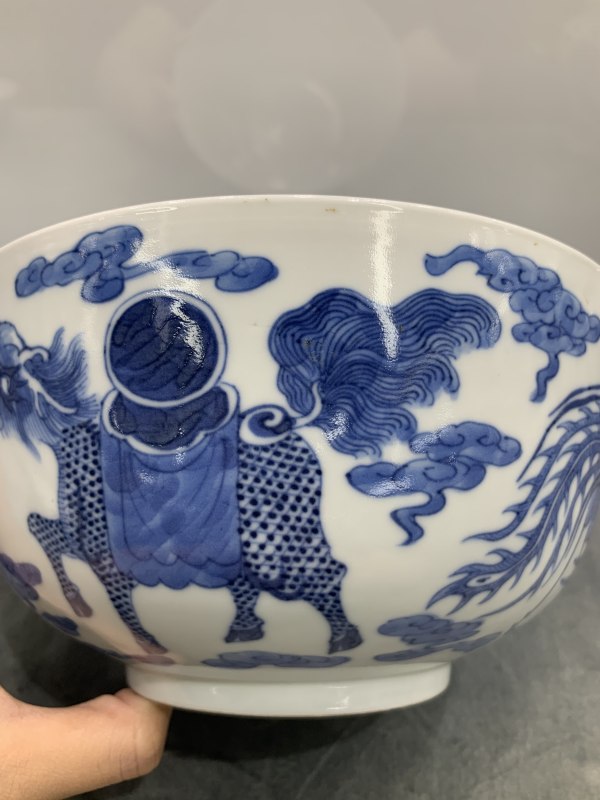 清道光青花四灵图墩式大碗 - 图6
