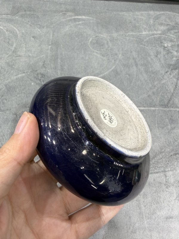 清晚期茄皮紫釉水盂 - 图7