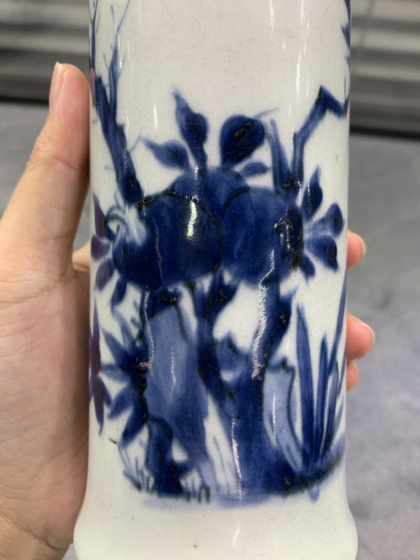 清顺治青花花鸟纹花觚 - 图10