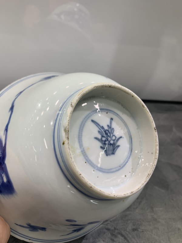 清康熙青花花鸟纹大碗 - 图10
